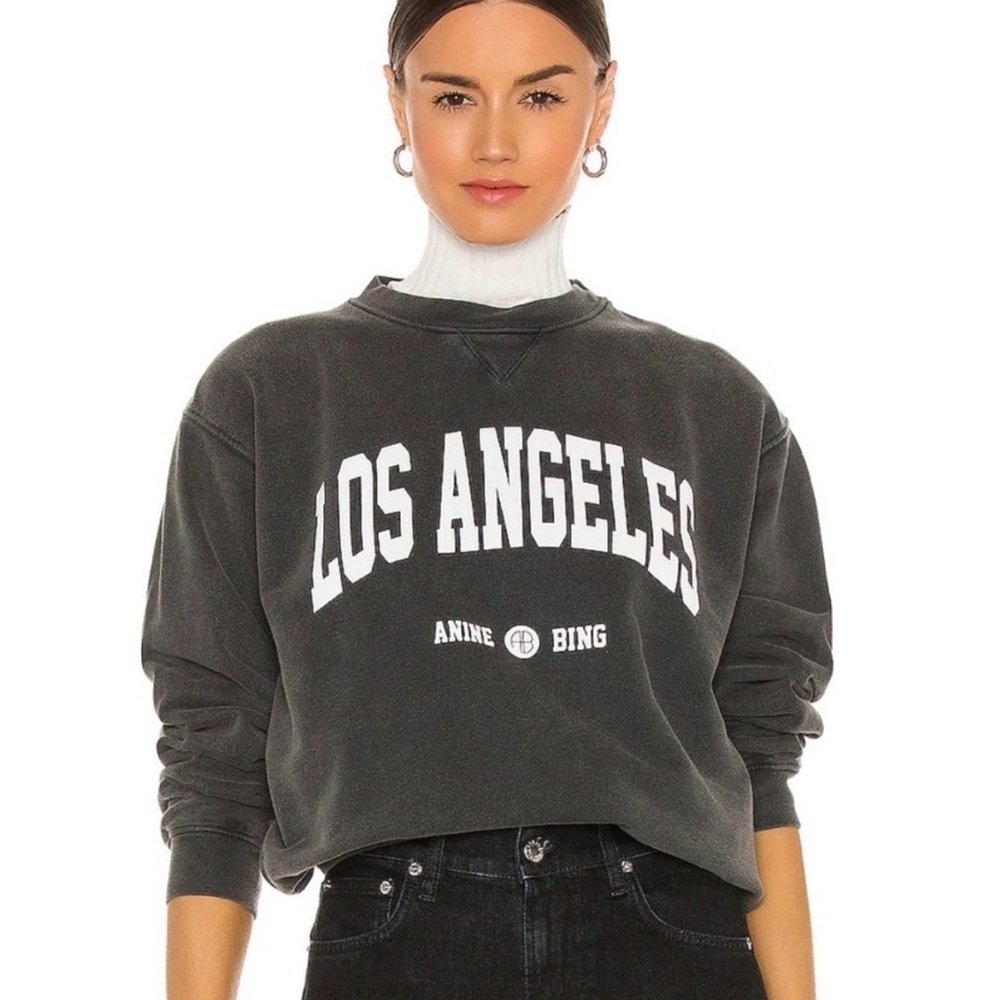 Anine Bing Ramona Los Angeles Sweatshirt XS Gray Crewneck University Streetwear